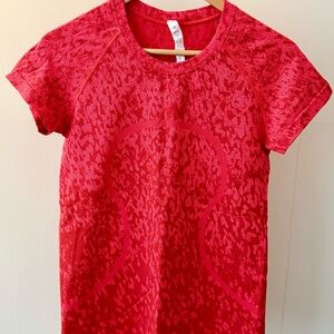 Lululemon Athletica Bright Red/Orange Athletic Top